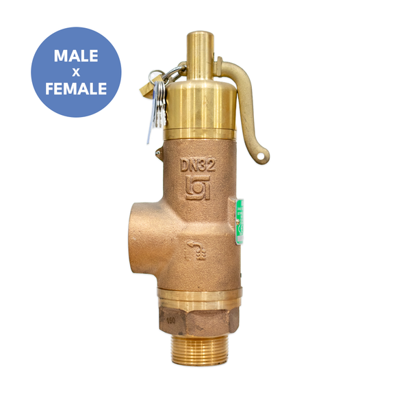 Bailey 707EL Safety Relief Valve Male x Female (EDPM disc with Lever – suitable for Water and Gas service (not Air))